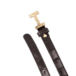 Hera riem small croco donkerbruin